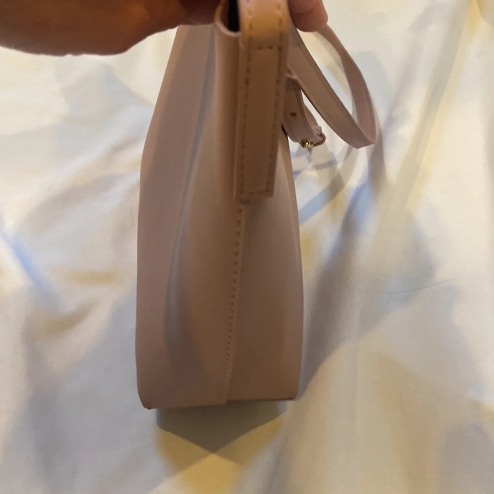 Samara Anthropologie Blush Color X body EUC, Vegan Leather gold button closure! - Picture 7 of 14